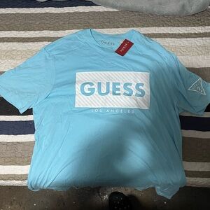 GUESS Men's Light Blue T-Shirt